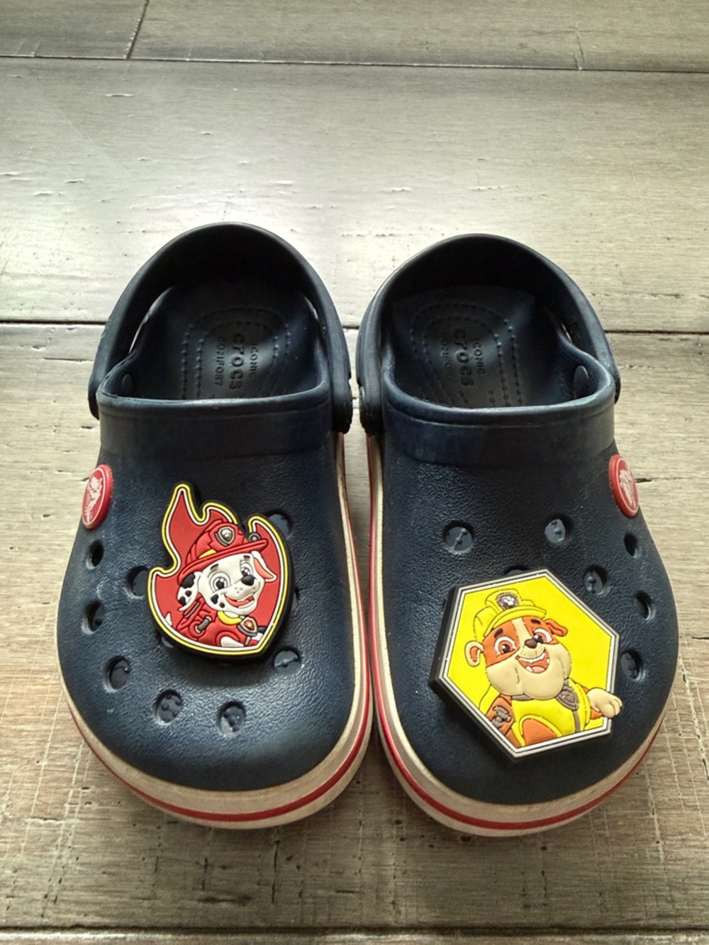 CROCS with Paw Patrol Charms! Size 9 toddler